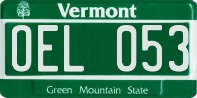 VT license plate OEL053