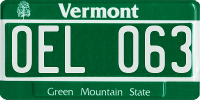 VT license plate OEL063