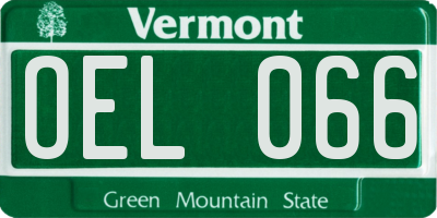 VT license plate OEL066