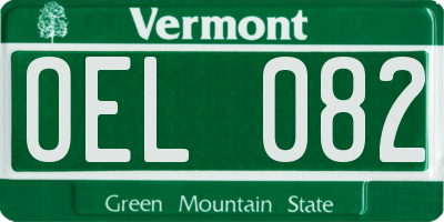 VT license plate OEL082