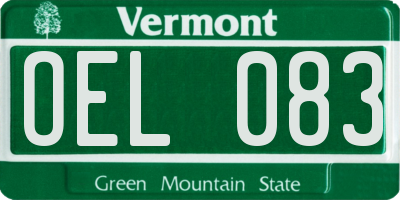 VT license plate OEL083
