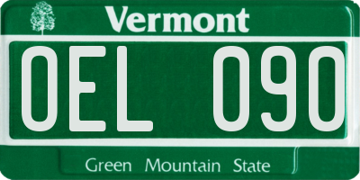 VT license plate OEL090