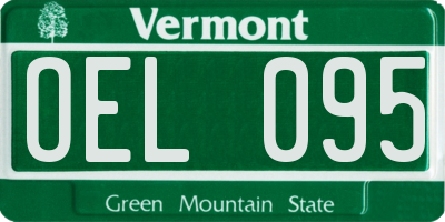 VT license plate OEL095