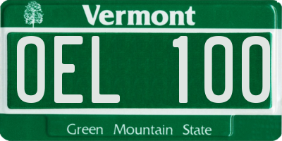 VT license plate OEL100