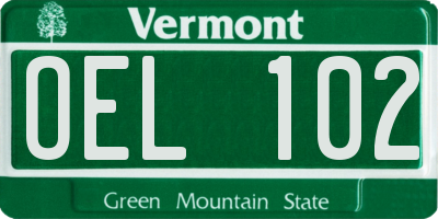 VT license plate OEL102
