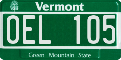 VT license plate OEL105
