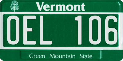 VT license plate OEL106