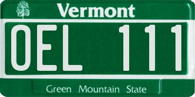 VT license plate OEL111