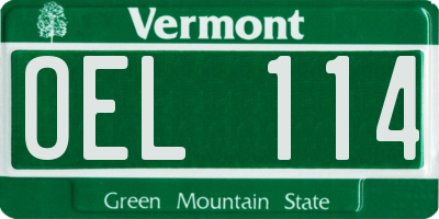 VT license plate OEL114