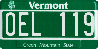 VT license plate OEL119