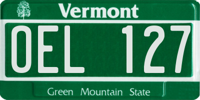 VT license plate OEL127