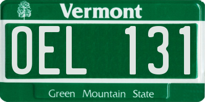VT license plate OEL131