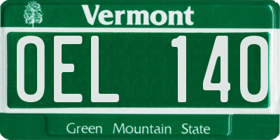 VT license plate OEL140