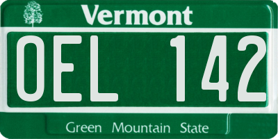 VT license plate OEL142