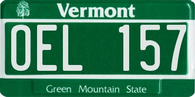 VT license plate OEL157