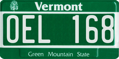 VT license plate OEL168