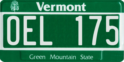 VT license plate OEL175