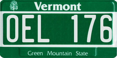VT license plate OEL176