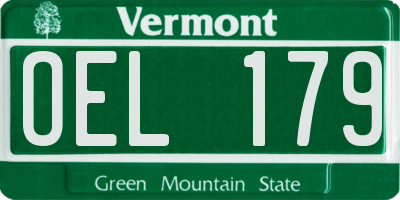 VT license plate OEL179
