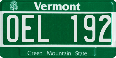 VT license plate OEL192