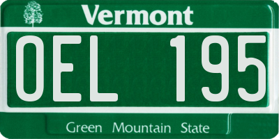 VT license plate OEL195