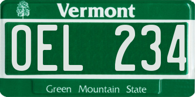 VT license plate OEL234