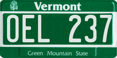 VT license plate OEL237