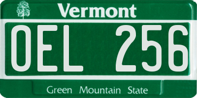 VT license plate OEL256
