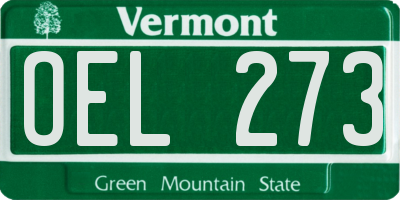 VT license plate OEL273