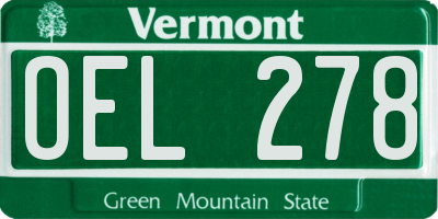VT license plate OEL278