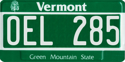 VT license plate OEL285
