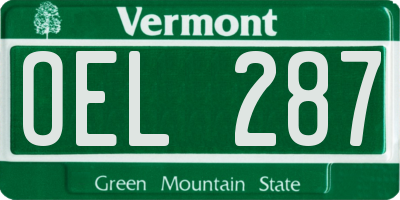 VT license plate OEL287
