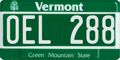 VT license plate OEL288