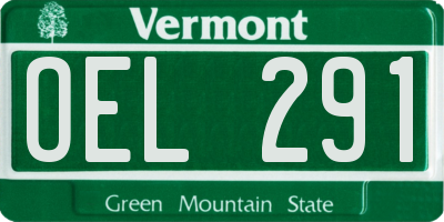 VT license plate OEL291
