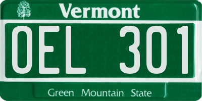 VT license plate OEL301