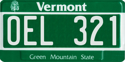 VT license plate OEL321