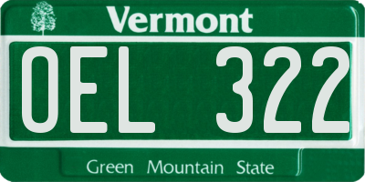 VT license plate OEL322