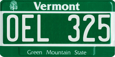 VT license plate OEL325