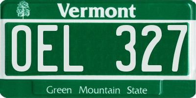 VT license plate OEL327