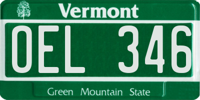 VT license plate OEL346