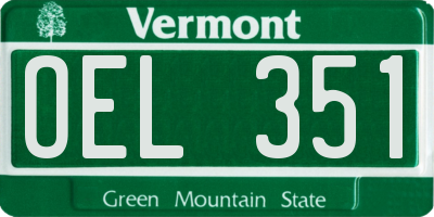VT license plate OEL351
