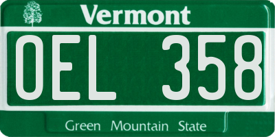 VT license plate OEL358