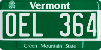 VT license plate OEL364