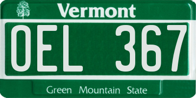 VT license plate OEL367