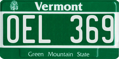 VT license plate OEL369