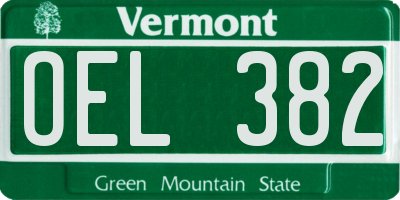 VT license plate OEL382