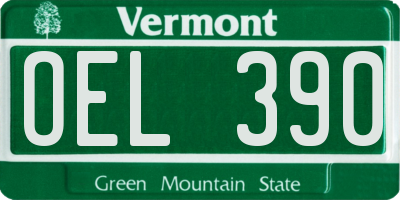VT license plate OEL390