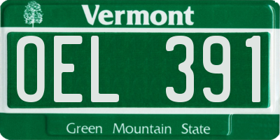 VT license plate OEL391