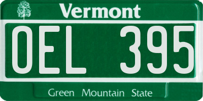 VT license plate OEL395