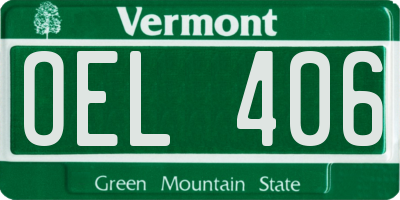 VT license plate OEL406